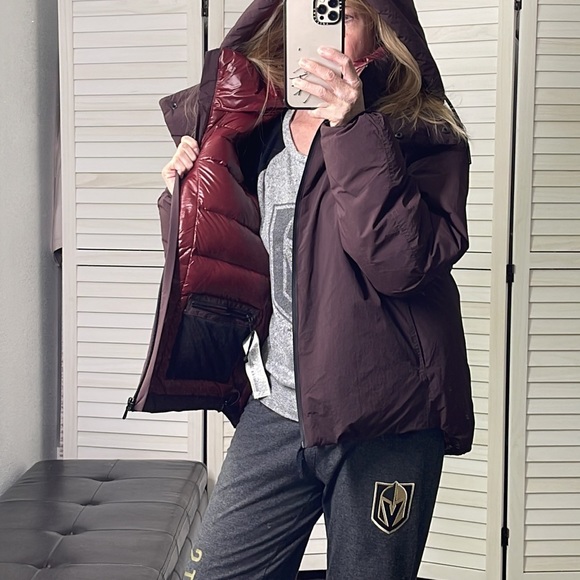 Zara Limited Edition Burgundy Water Resistant Down Puffer Jacket Coat Size XS - Picture 6 of 14